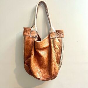 Italian Tan Leather slouch shoulder Bag
